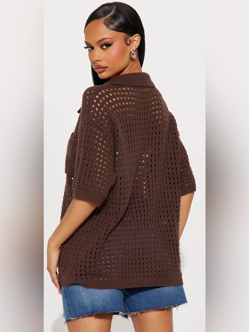 Fashion Nova Crochet Shirt - Picture 2 of 2
